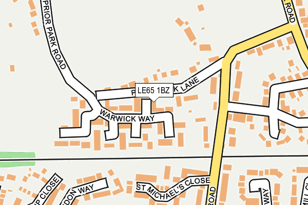 LE65 1BZ map - OS OpenMap – Local (Ordnance Survey)