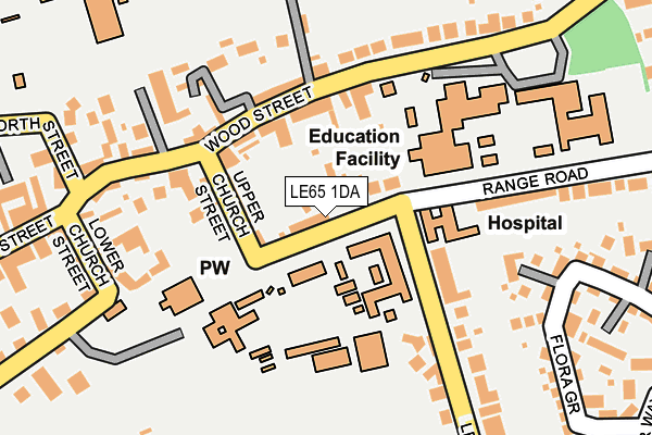 LE65 1DA map - OS OpenMap – Local (Ordnance Survey)