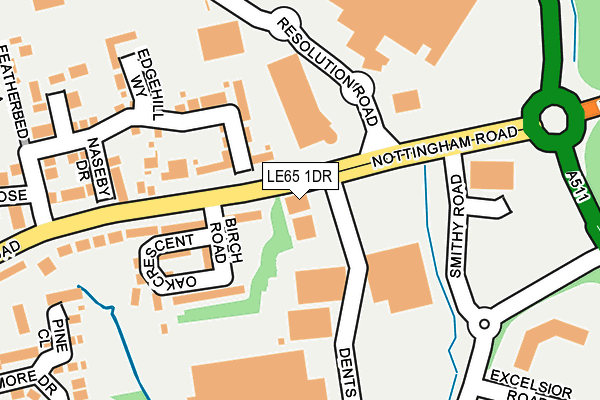 LE65 1DR map - OS OpenMap – Local (Ordnance Survey)