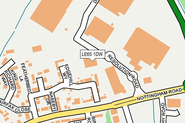 LE65 1DW map - OS OpenMap – Local (Ordnance Survey)
