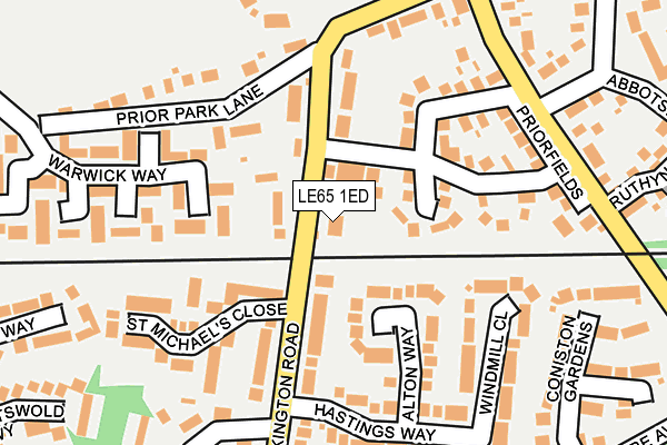 LE65 1ED map - OS OpenMap – Local (Ordnance Survey)