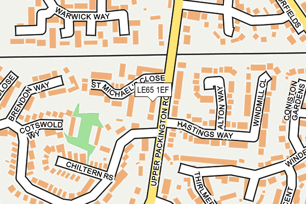 LE65 1EF map - OS OpenMap – Local (Ordnance Survey)
