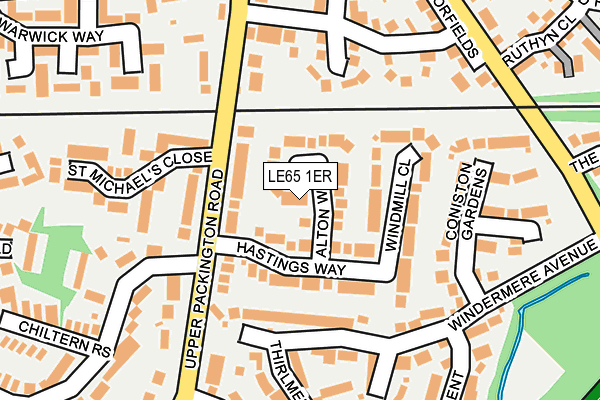 LE65 1ER map - OS OpenMap – Local (Ordnance Survey)