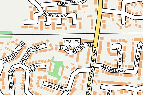 LE65 1ES map - OS OpenMap – Local (Ordnance Survey)