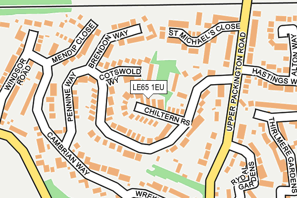LE65 1EU map - OS OpenMap – Local (Ordnance Survey)