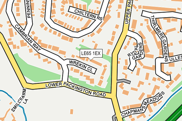 LE65 1EX map - OS OpenMap – Local (Ordnance Survey)