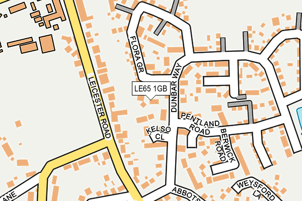 LE65 1GB map - OS OpenMap – Local (Ordnance Survey)