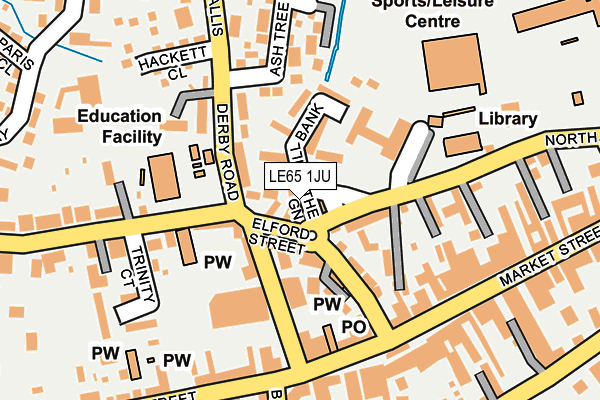 LE65 1JU map - OS OpenMap – Local (Ordnance Survey)