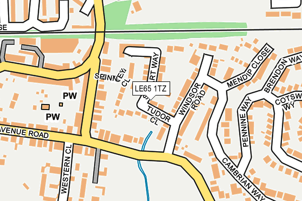 LE65 1TZ map - OS OpenMap – Local (Ordnance Survey)