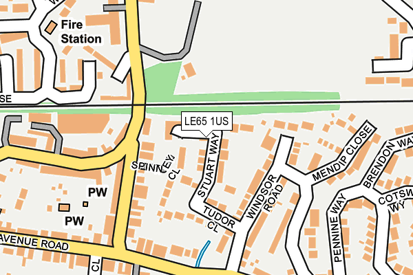 LE65 1US map - OS OpenMap – Local (Ordnance Survey)
