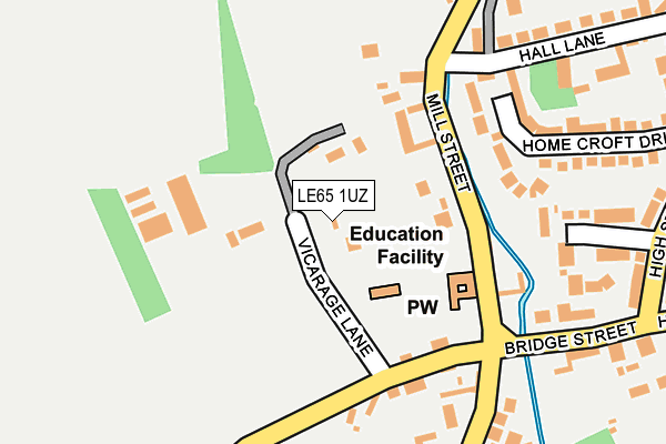 LE65 1UZ map - OS OpenMap – Local (Ordnance Survey)