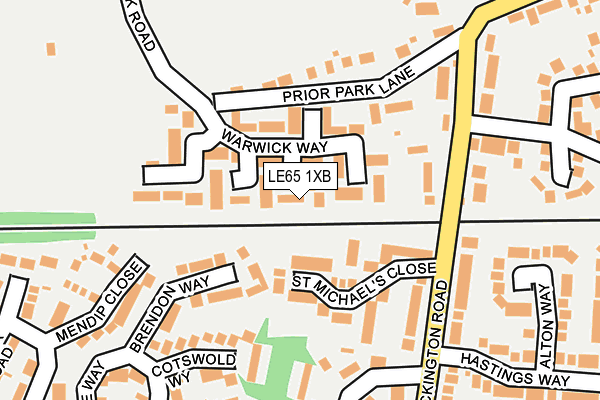 LE65 1XB map - OS OpenMap – Local (Ordnance Survey)
