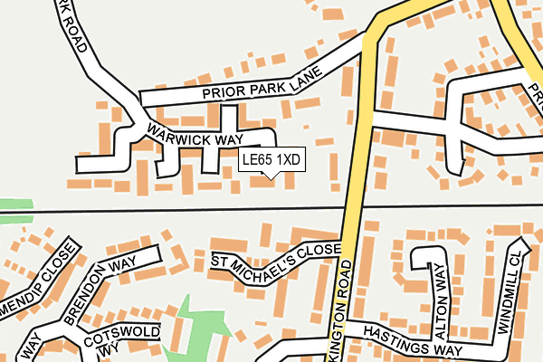 LE65 1XD map - OS OpenMap – Local (Ordnance Survey)