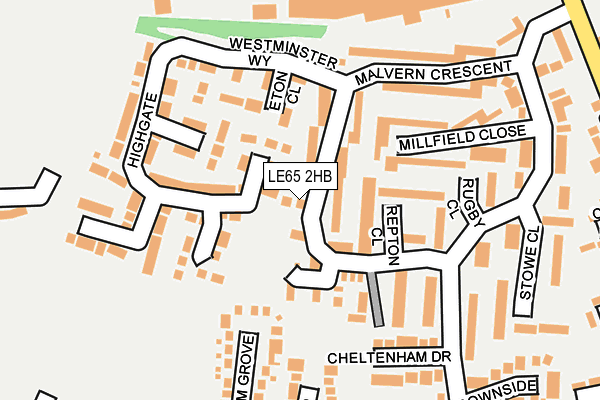 LE65 2HB map - OS OpenMap – Local (Ordnance Survey)