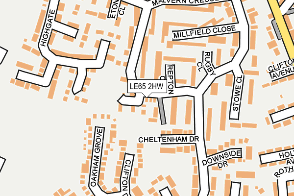 LE65 2HW map - OS OpenMap – Local (Ordnance Survey)
