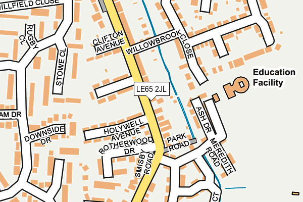 LE65 2JL map - OS OpenMap – Local (Ordnance Survey)
