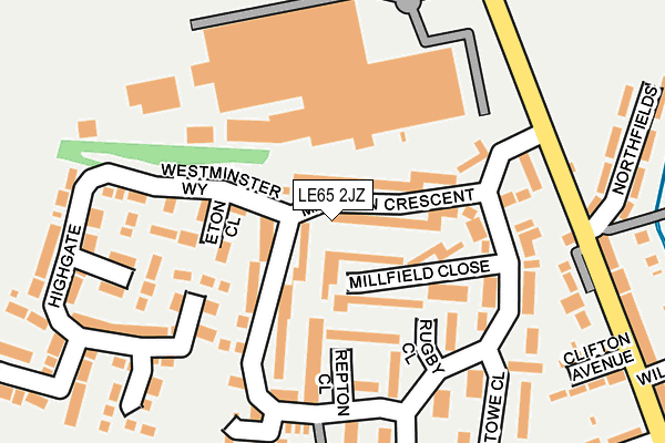 LE65 2JZ map - OS OpenMap – Local (Ordnance Survey)