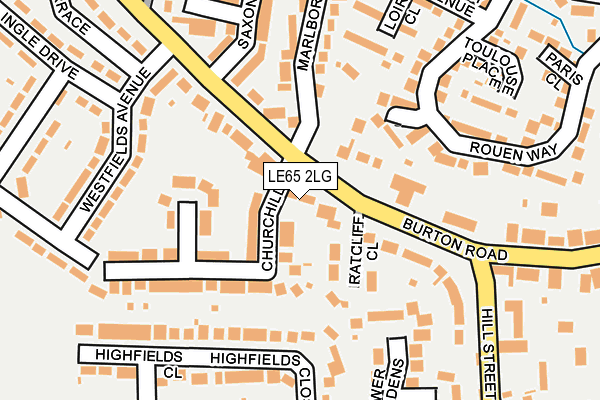 LE65 2LG map - OS OpenMap – Local (Ordnance Survey)