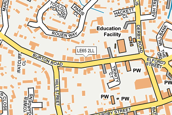 LE65 2LL map - OS OpenMap – Local (Ordnance Survey)