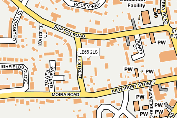 LE65 2LS map - OS OpenMap – Local (Ordnance Survey)