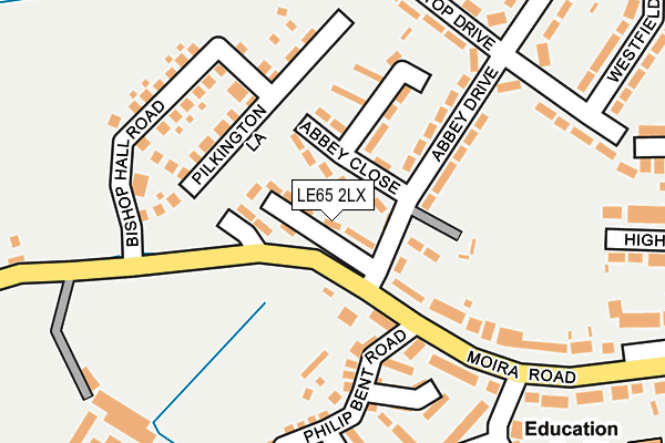 LE65 2LX map - OS OpenMap – Local (Ordnance Survey)