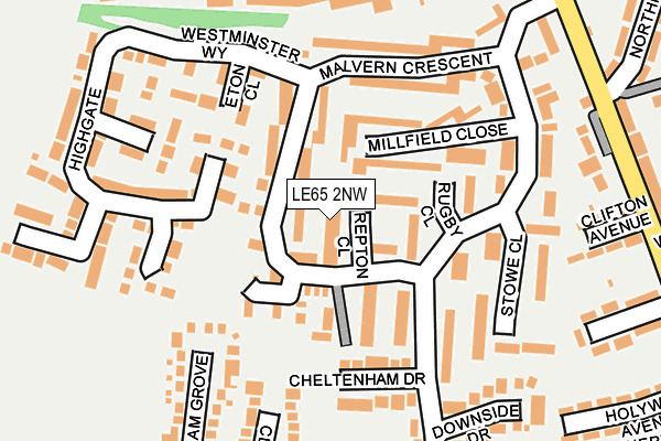 LE65 2NW map - OS OpenMap – Local (Ordnance Survey)