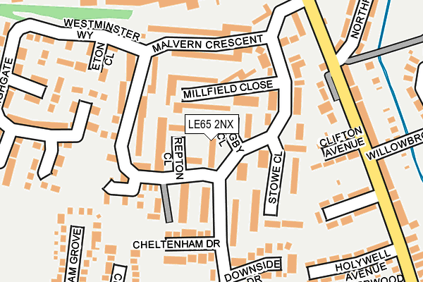 LE65 2NX map - OS OpenMap – Local (Ordnance Survey)