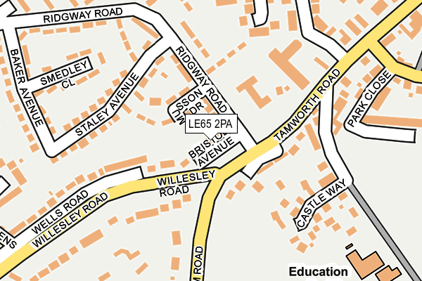 LE65 2PA map - OS OpenMap – Local (Ordnance Survey)