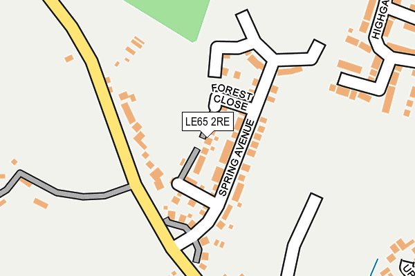 LE65 2RE map - OS OpenMap – Local (Ordnance Survey)
