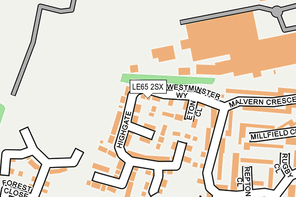 LE65 2SX map - OS OpenMap – Local (Ordnance Survey)