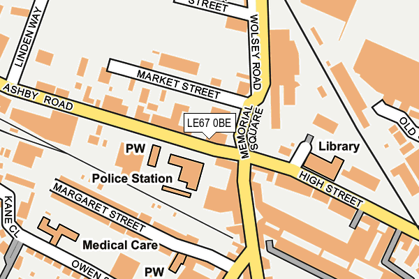 LE67 0BE map - OS OpenMap – Local (Ordnance Survey)