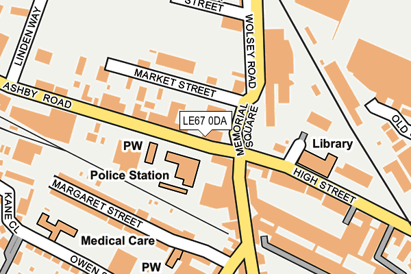 LE67 0DA map - OS OpenMap – Local (Ordnance Survey)