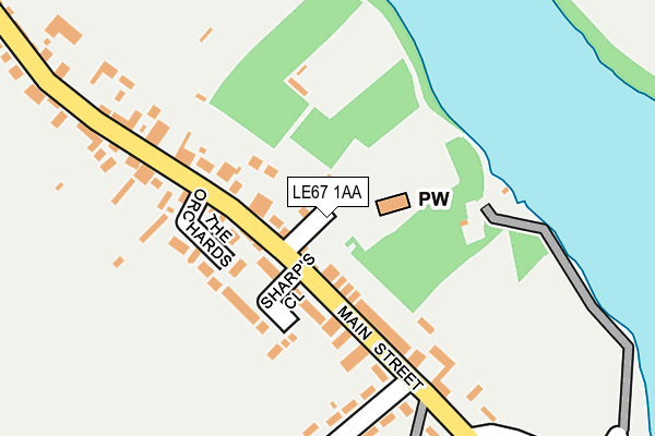 LE67 1AA map - OS OpenMap – Local (Ordnance Survey)