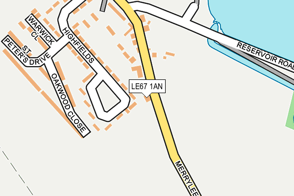 LE67 1AN map - OS OpenMap – Local (Ordnance Survey)