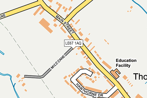 LE67 1AQ map - OS OpenMap – Local (Ordnance Survey)