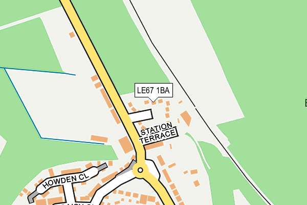 LE67 1BA map - OS OpenMap – Local (Ordnance Survey)