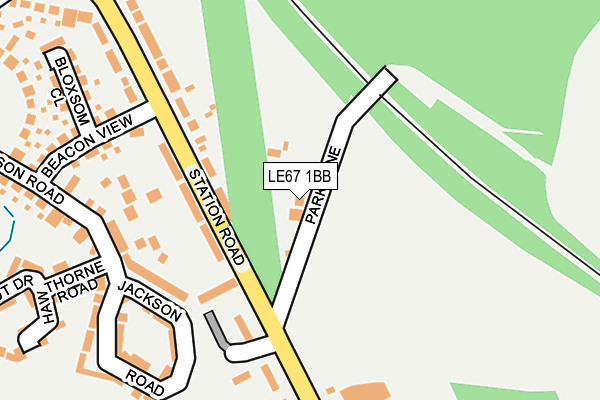 LE67 1BB map - OS OpenMap – Local (Ordnance Survey)