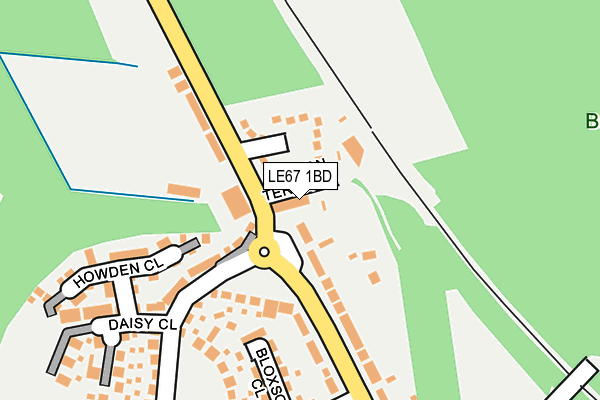 LE67 1BD map - OS OpenMap – Local (Ordnance Survey)