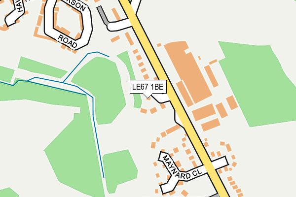 LE67 1BE map - OS OpenMap – Local (Ordnance Survey)