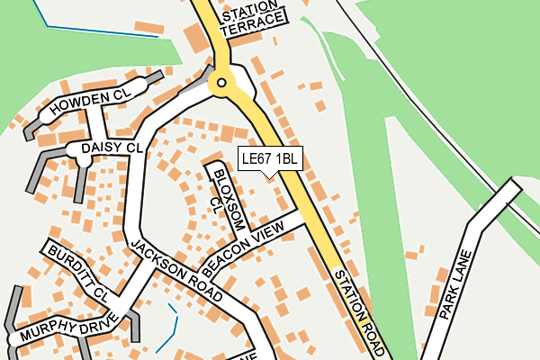 LE67 1BL map - OS OpenMap – Local (Ordnance Survey)