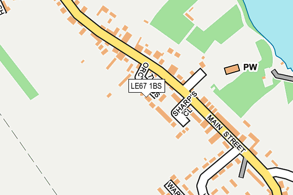 LE67 1BS map - OS OpenMap – Local (Ordnance Survey)