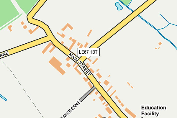 LE67 1BT map - OS OpenMap – Local (Ordnance Survey)