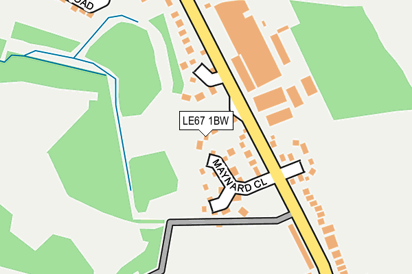 LE67 1BW map - OS OpenMap – Local (Ordnance Survey)