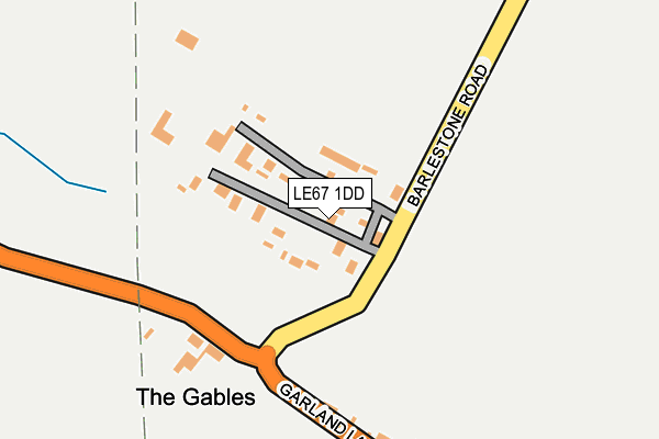 LE67 1DD map - OS OpenMap – Local (Ordnance Survey)