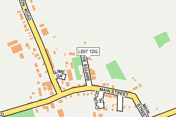 LE67 1DQ map - OS OpenMap – Local (Ordnance Survey)