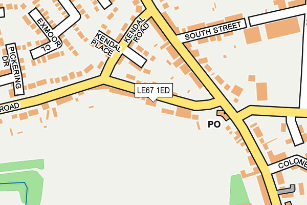 LE67 1ED map - OS OpenMap – Local (Ordnance Survey)