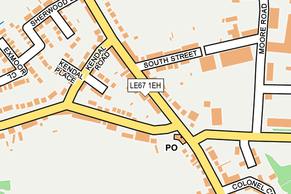 LE67 1EH map - OS OpenMap – Local (Ordnance Survey)