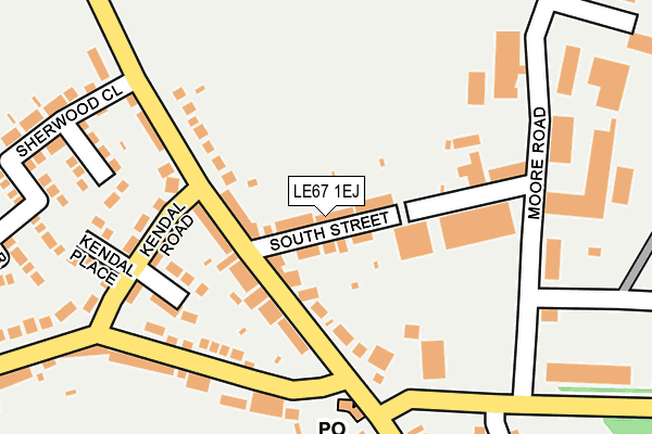 LE67 1EJ map - OS OpenMap – Local (Ordnance Survey)