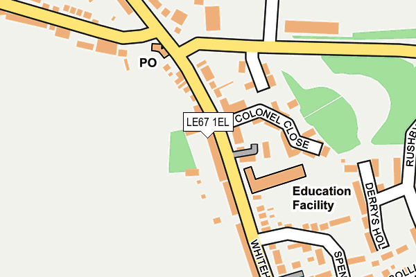 LE67 1EL map - OS OpenMap – Local (Ordnance Survey)