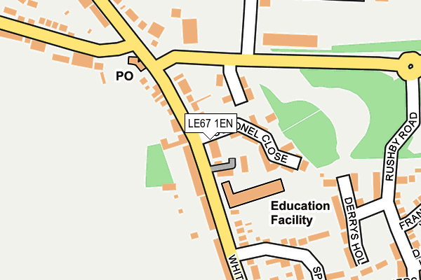 LE67 1EN map - OS OpenMap – Local (Ordnance Survey)